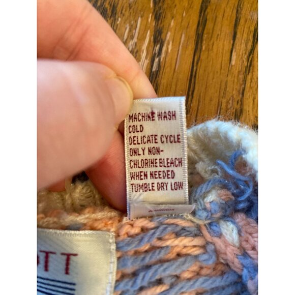 Vintage Karen Scott Nordic-Inspired Knit Cardigan Sweater Size L Acrylic & Wool - Picture 5 of 6